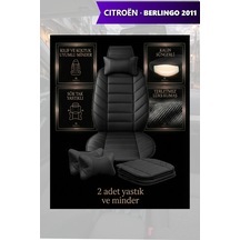 Citron Berlingo 2011 Uyumlu Siyah Renk Premium Lüks 2 Adet Minder Ve Yastık