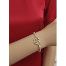 Xuping Zirkon Taşlı İnci Ve Kalp Detaylı Bileklik 9256 Bronz