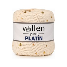 Platin Pullu Örgü Ipi,parlak Simli Tığ Ve Şiş Uyumlu Yün ,krem