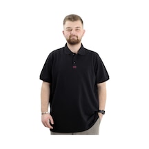 Mode Xl Büyük Beden Erkek T-shirt Polo Yaka Klasik U24328 Siyah Siyah