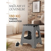 Büyük Sağlam Dayanıklı Kullanışlı Şık Katlanır Tabure Ma085 Gri 1 Adet