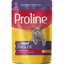 Proline Jöle İçinde Et Parçacıklı Dana Etli Yetişkin Kedi Maması 85 Gr