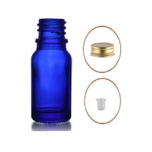 20ml Mavi Şişe Sarı Metal Düz Kapaklı, 24 Adet, Cam Şişe, Esans Şişesi, Yağ Şişesi, Kozmetik Şişesi Diğer