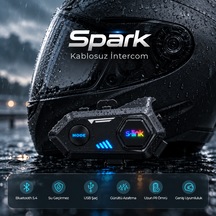 Spark Bluetooth 5.4v Kask Kulaklık Su Geçirmez Intercom