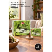 10 Adet Forest Aromalı Konik Tütsü Orman Kokulu Scented Incense Cone, Konik Tasarım, Ev Ve Ofis Kullanımı