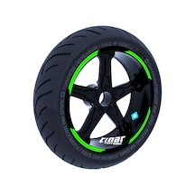 Double Stripe Tasarımlı Floresan Yeşil Jant Şeridi Sticker Çınar Extreme