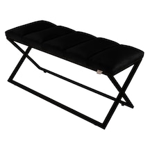 Varcera Black- Siyah Dilimli Model Puf & Bench & Koltuk & Oturma Bankı & Yatak Odası Önü