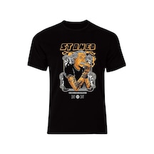 Albert Einstein Baskılı Tişört Fame Stoned Gang Collection New Season Tshirt SIYAH
