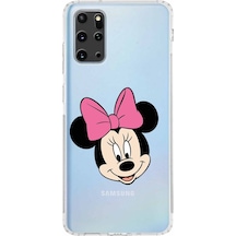 Samsung Galaxy Uyumlu S20 Plus Kamera Korumalı Kapak Minnie Mouse Tasarımlı Şeffaf Kılıf Şeffaf
