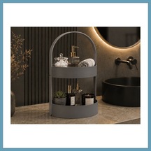 Bezos 3d Baskı İki Katlı Banyo Düzenleyici - Taşınabilir Organizer Ve Saklama Standı-gri Mbt06