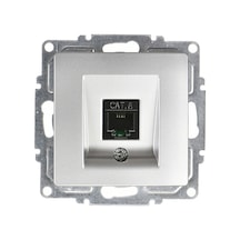 Günsan Visage Gümüş Tekli Data Prizi (RJ45 Cat6) Mekanizma