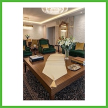 Vaveni Çizgili Tek Runner, Colber Tek Runner 40x140cm Krem Arz