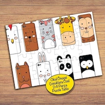 Kalıpılaşmış Hayvanlar Çocuklara Özel Puzzle Yapboz Tablo-pz165