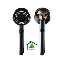 Mintev Turbo Siyah Renk Pervaneli 5 Fonksiyonlu Duş Başlığı Siyah
