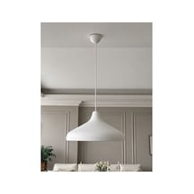 Sera Beyaz Metal Tekli Sarkıt Avize Modern Minimal Yemek Masası Avizesi, E27 Led Uyumlu, Ayarlanabilir Mutfak, Salon, Ada Tezgahı Ve Dekoratif Tavan Aydınlatması