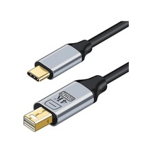 Siyah Type-c Mini Displayport Çevirici Kablo 1,8 Metre