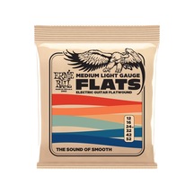 Ernie Ball Flats, Düz Sarımlı Teller, Elektro Gitarlar İçin, Orta Işık, 12-52