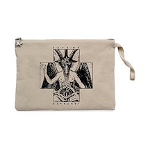 Baphomet Save Me Krem Clutch Astarlı Cüzdan / El Çantası Krem