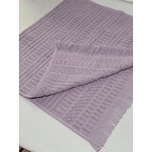 Botti Home %100 Pamuk Saçaklı El Ve Yüz Havlusu, Pamuklu Jakarlı Misafir Havlusu 50 X 90 Cm, Çeyizlik Yumuşak Havlu Lila