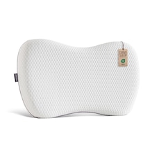 Curvesleep Ergonomik Visco Uyku Yastığı, Karın Üstü, Yarı Yüzüstü Ve Yan Uyku İçin Ortopedik Destek, 60x38x11cm Beyaz