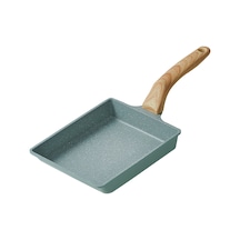 Xiyyadms Japon Yumurta Tavası - Çocuklar İçin Yapışmaz Sağlıklı Pişirme Tava, Ahşap Sap, Çok Amaçlı Çok Renkli