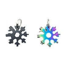 Emg Snow Edc Tool Hrd-143 8-başlı 19-fonksiyonlu Alyan Seti Anahtarlık Kar Tanesi Modeli Yuvarlak - 10'li Paket
