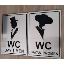 Vintage Metal Görünümlü Rezopal Wc Tabelası