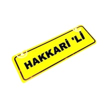 Hakkari 'li Yazılı Sarı Dekor Plaka Sök Tak Pratik Yeni Nesil