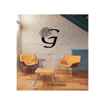Işıklı Kişiye Özel Çiçekli G Harf Dekoratif Tablo Balkon Duvar Dekorlu Gece Lambası Çok Renkli - 742990751 Çok Renkli