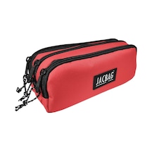 Trıple Pouch-üç Bölmeli Kalem Kutusu Mercan Tek Renk