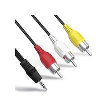 3.5 Mm Stereo To 3 Rca Ses Ve Video Dönüştürücü Kablouydu Alıcısı, Tv, Ses Sistemi Uyumlu