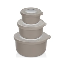 Qlux L-00957 Qlife Kapaklı Kase Ve Saklama Kabı Set 3 Adet Set 100ml+250ml+500ml - 24'li Paket Diğer
