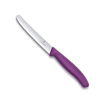 Swiss Classic 11cm Tırtıklı Domates Bıçağı, Mor Çok Renkli