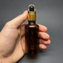 Amber Cam Damlalıklı Şişe  Sepet Model Metalik Kapak  50 ML