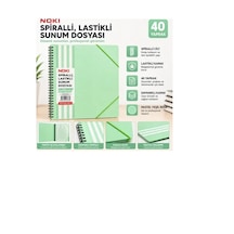 Noki Spiralli Sunum Dosyasi 40 Yaprak Pastel Yesil Pastel Yeşil