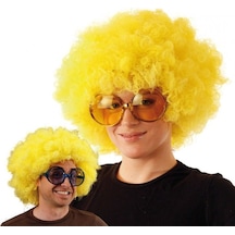 Sarı Renk Kıvırcık Afro Bonus Peruk Diğer