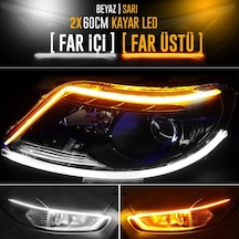 Eraks Selamlamalı Kayar Led İnce Far 60 Cm - Turuncu Beyaz