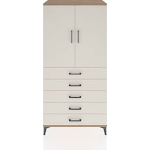 Hyperion Dolap 2 Raflı 5 Çekmeceli 2 Kapaklı 88x44x182 Çam-ay... Çam