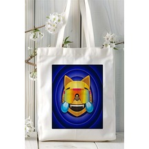 Art Hediye Mog Coin Baskılı Bez Çanta Omuz Çantası Kişiye Özel Desen 1 Çok Renkli