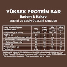 Yüksek Protein Bar, Bademli Ve Kakaolu, 45gr X 12 Adet