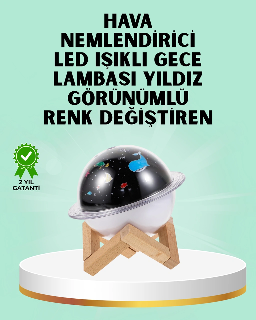 Projektör Işığı Bulunan Usb Bağlantılı Mini Aromaterapi Destekli Hava Nemlendirici Çok Renkli