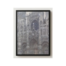 Monet Rouen Katedrali, Gri Hava Çerçevesiz Poster 30x42 Cm A3 Tablo Empresyonist Duvar Dekoru