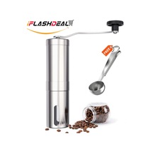 İflashdeal Manuel Kahve Değirmeni Paslanmaz Çelik Kahve Çekirdeği Makinesi El Öğütücü Mutfak Taşlama Aracı Kepçe İle