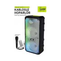 Diğer - Siyah - Blic Bls-49 16w Rgb Bluetooth Mikrofonlu Kumandalı Kareoke Kablosuz Hoparlör
