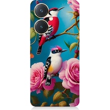 Vivo Y27 Uyumlu Arı Kuşu Ve Gül Desenli Silikon Kılıf