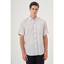 Morven Erkek Siyah Keten Trend Regular Fit Düğmeli Yaka Kısa Kol Gömlek 25ys004025001 Siyah Siyah