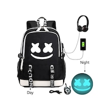 Xindoker Marshmello Dj Çantası - Hafif Ve Dayanıklı Sırt Çantası, 928 Siyah Gülücük Desenli Çok Renkli