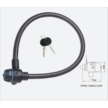 Zhongli Motosiklet Bisiklet 15 MM X 150 CM Anahtarlı Halat Kilit Siyah