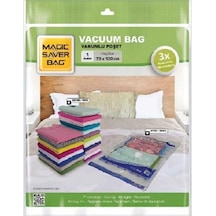 Vakumlu Giyisi Yastık Yorgan Saklama Torbası Poşeti Hurç - Jumbo - 73x130 Cm 1 Paket Plastik Beyaz Diğer