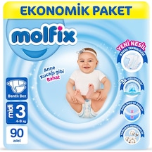 Molfix Bebek Bezi 3 Beden Midi Ekonomik Paket 90 Adet